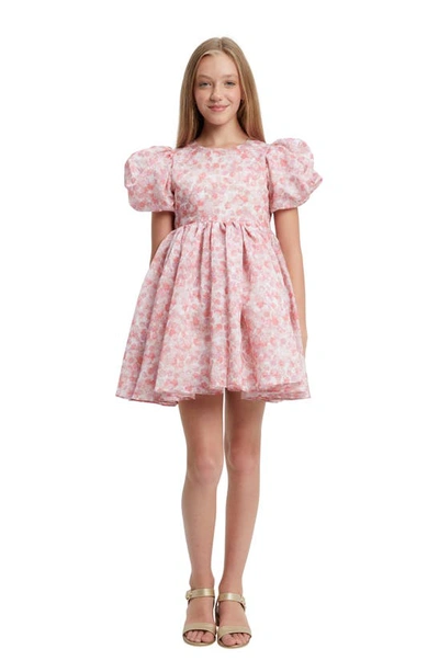 Shop Bardot Junior Kids' Posy Poof Floral Puff Sleeve Party Dress In Posy Ditsy