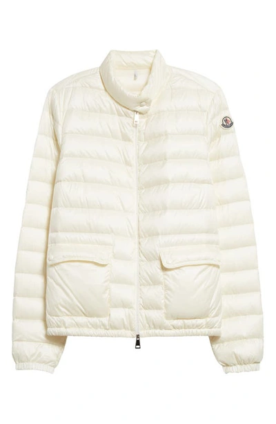 Shop Moncler Lans Down Jacket In Silk White