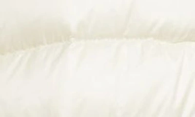 Moncler White Crop Down Jacket With Drawstring In Silk White