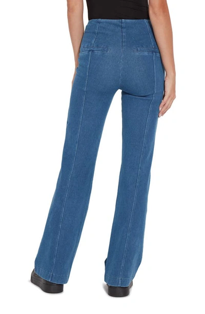 Shop Lyssé Wide Leg Denim Trousers In Midwash