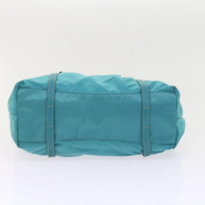 Shop Prada Tessuto Blue Canvas Tote Bag ()
