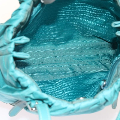 Shop Prada Tessuto Blue Canvas Tote Bag ()