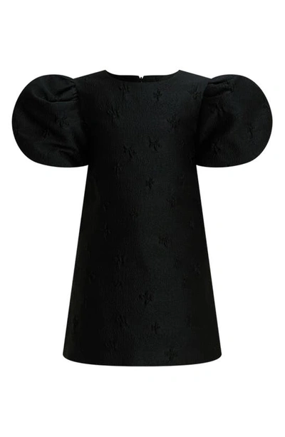 Shop Bardot Junior Kids' Giselle Puff Sleeve Minidress In Black