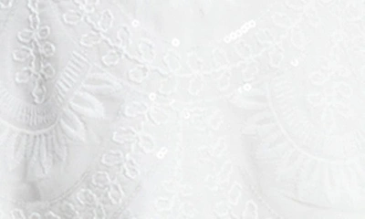 Bardot Junior Kids' Loretta Sequin Embroidered Long Sleeve Chiffon Party Dress In Ivory