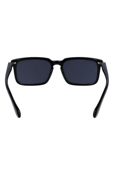 Shop Ferragamo Gancini Evolution 56mm Rectangular Sunglasses In Black