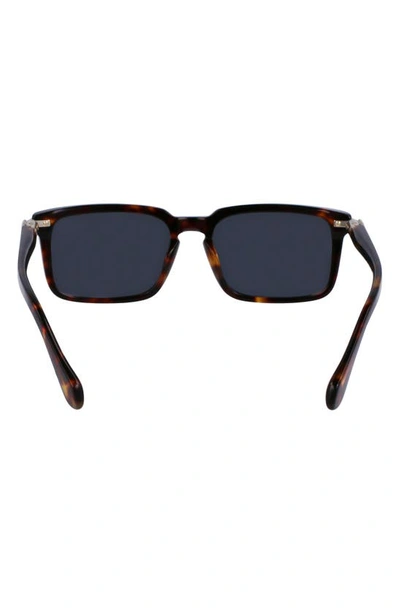 Shop Ferragamo Gancini Evolution 56mm Rectangular Sunglasses In Dark Tortoise