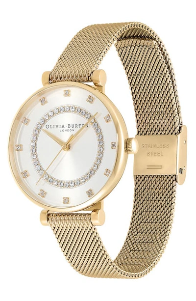 Shop Olivia Burton Belgrave Crystal Mesh Strap Watch, 32mm In Gold