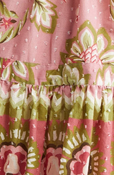 Shop Farm Rio Aura Floral Print Long Sleeve Minidress In Pink