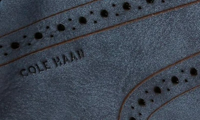 Shop Cole Haan Grandpro Crew Wing Tip Sneaker In Navy Blazer Nubuck/ Silv