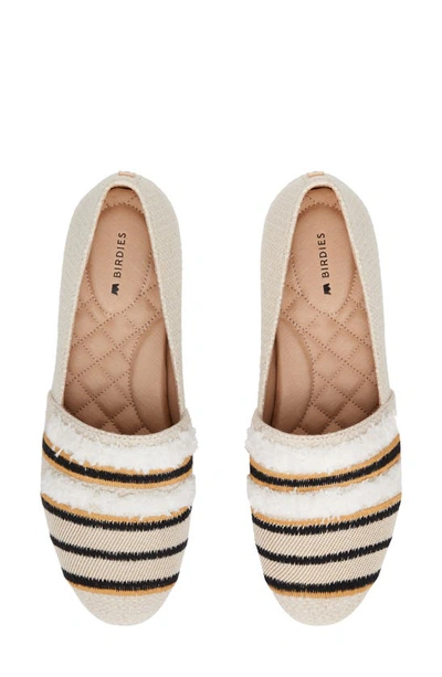 Shop Birdies Starling Flat In Natural Stripe Embroidery