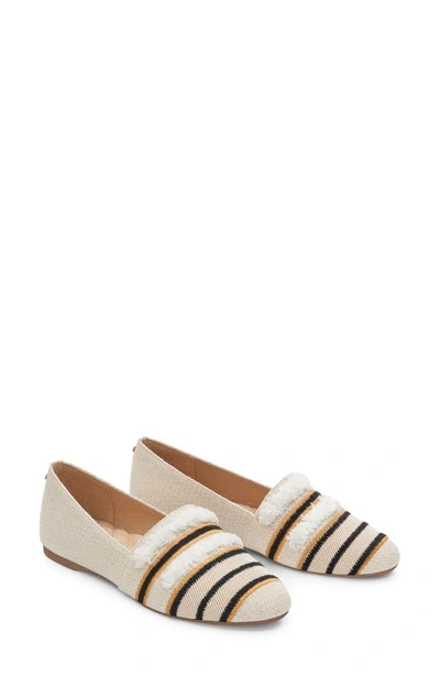 Shop Birdies Starling Flat In Natural Stripe Embroidery