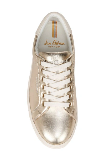 Shop Sam Edelman Ethyl Low Top Sneaker In Gold Leaf