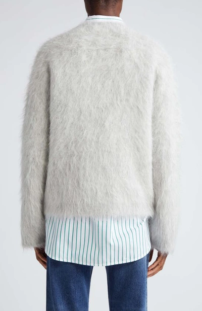 Shop Totême V-neck Alpaca Blend Sweater In Light Grey Melange