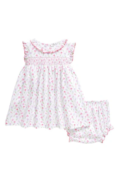 Shop Kissy Kissy Floral Print Short Sleeve Cotton Dress & Bloomers In Pink Multi