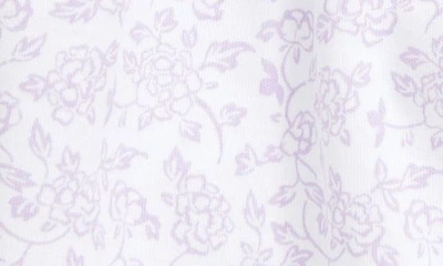 Shop Kissy Kissy Floral Ruffle Pima Cotton Romper In Lilac