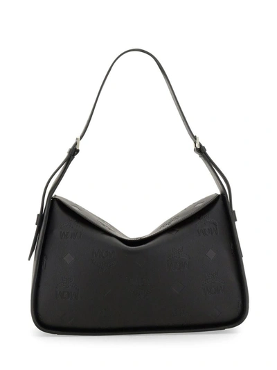 Shop Mcm Hobo Bag With Flap "aren" In Black