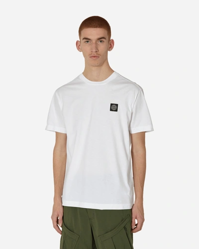 Shop Stone Island Garment Dyed Logo T-shirt In White