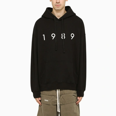 Shop 1989 Studio Black Hooded Sweatshirt With Logo