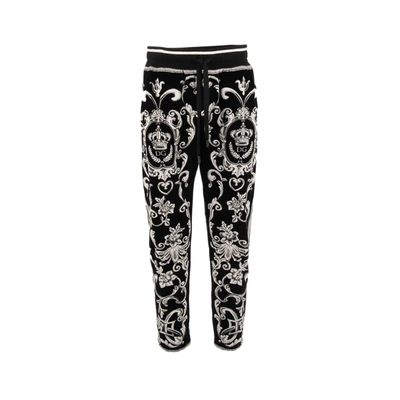 Shop Dolce & Gabbana Velvet Jogging Pants In Black