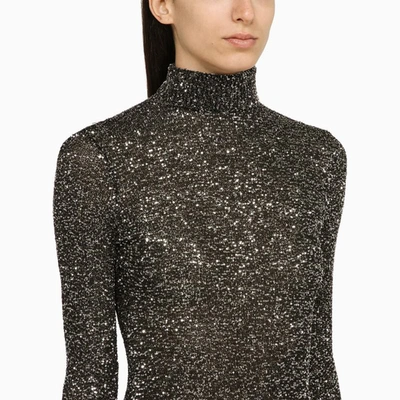 Shop Balenciaga And Silver Dress With Sequins In Black