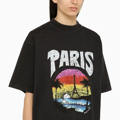 Shop Balenciaga Crew-neck T-shirt With Print In Black