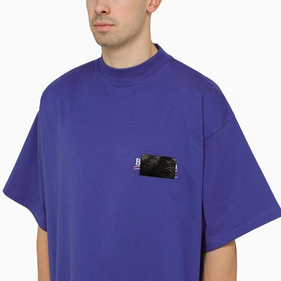Shop Balenciaga Indigo Oversize T-shirt In Blue