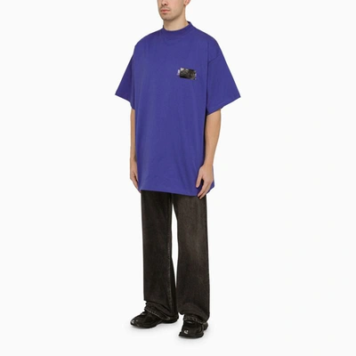 Shop Balenciaga Indigo Oversize T-shirt In Blue