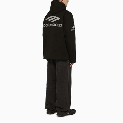 Shop Balenciaga Icon 3b Sport Hoodie In Black
