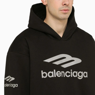 Shop Balenciaga Icon 3b Sport Hoodie In Black