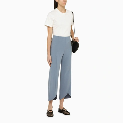 Shop By Malene Birger Light Normann Trousers With Slits In Blue