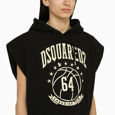 Shop Dsquared2 Sleeveless Sweatshirt With Logo In Black