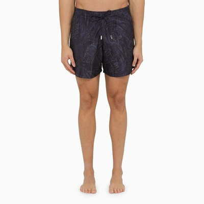 Shop Etro Paisley Print Swim Shorts In Black