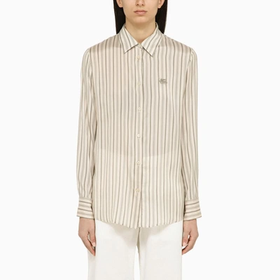 Shop Etro Striped Shirt In White