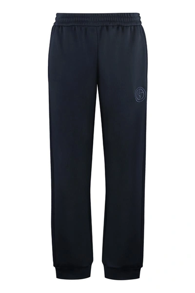 Shop Giorgio Armani Technical Fabric Pants In Blue