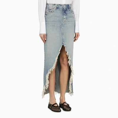 Mother Long Skirt The Ditcher Maxi Super Fray In Blue