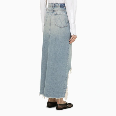 Shop Mother Long Skirt The Ditcher Maxi Super Fray In Blue