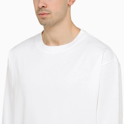 Shop Studio Nicholson Crewneck Long Sleeves T-shirt In White