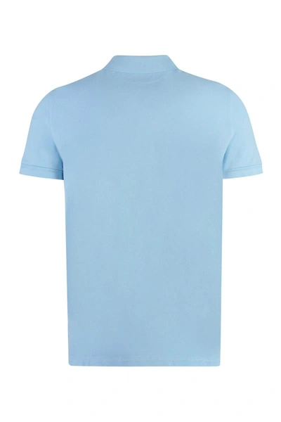 Shop Tom Ford Short Sleeve Cotton Polo Shirt In Blue