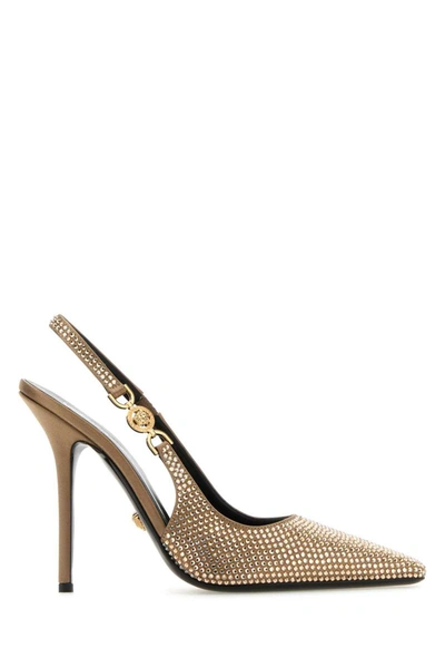 Shop Versace Heeled Shoes In Camel