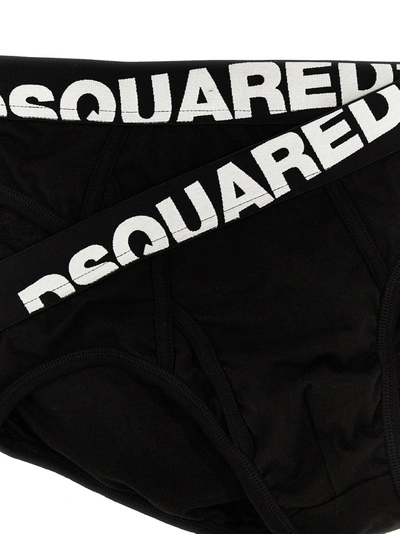 Shop Dsquared2 2-pack Elastic Logo Briefs Underwear, Body White/black