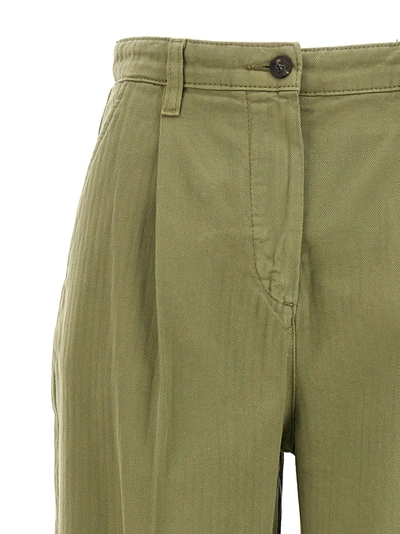 Shop Etro Cropped Chino Pants Green