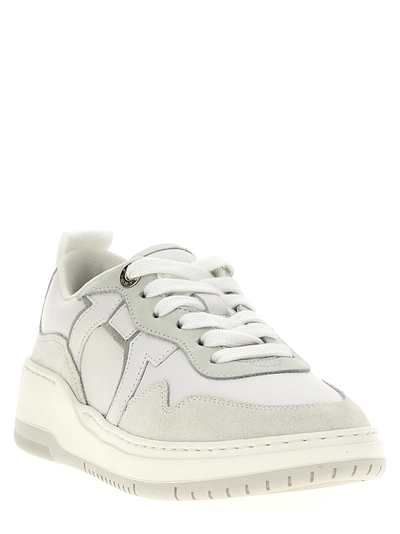 Shop Ferragamo Dania Sneakers White