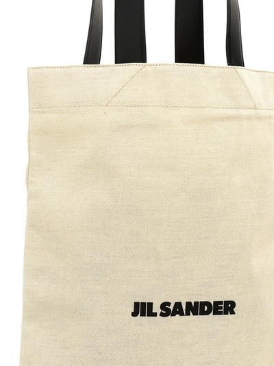 Shop Jil Sander Flat Shopper Tote Bag White/black