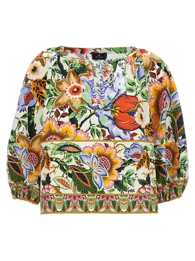 Shop Etro Floral Blouse Shirt, Blouse Multicolor