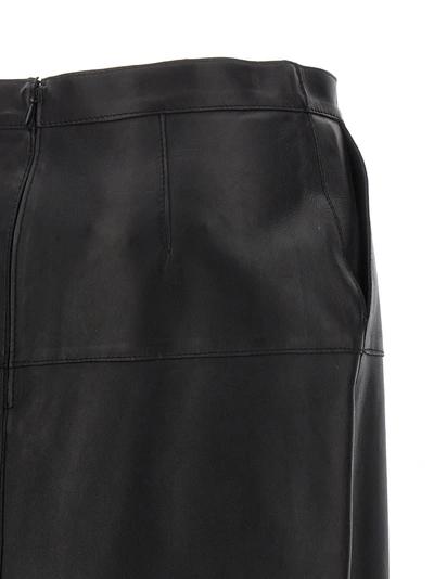 Shop P.a.r.o.s.h Leather Skirt Skirts Black