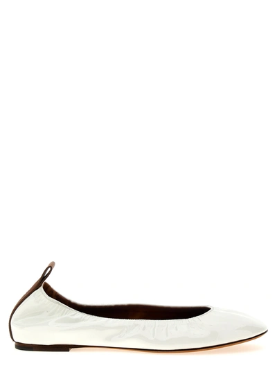 Shop Lanvin Nappa Ballet Flats Flat Shoes White