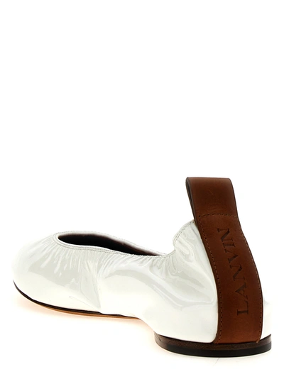 Shop Lanvin Nappa Ballet Flats Flat Shoes White