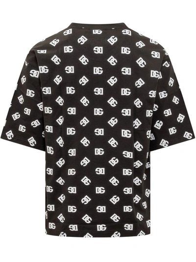 Shop Dolce & Gabbana Dg Monogram T-shirt In Black