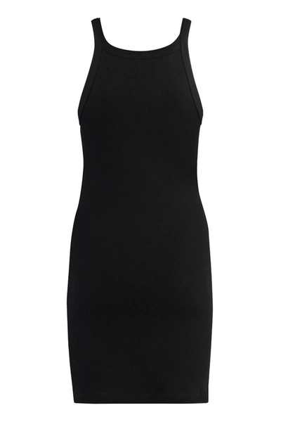 Shop Fendi Jersey Mini Dress In Black