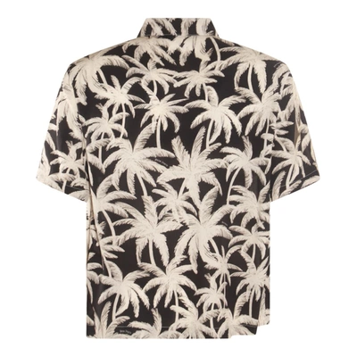 Shop Palm Angels Shirts In Black Off White